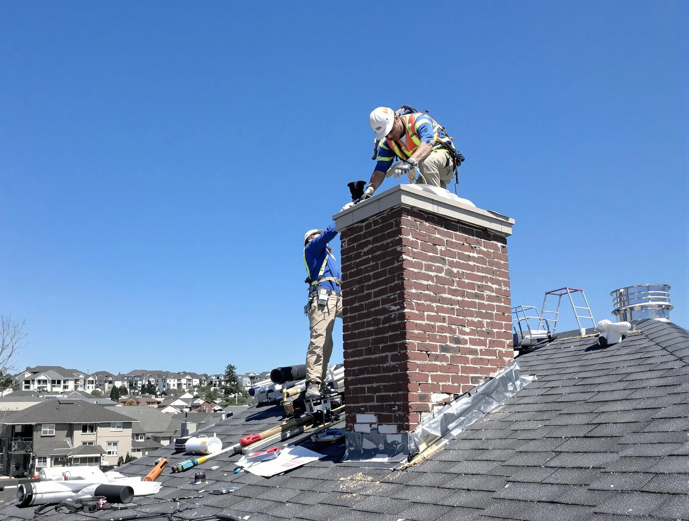 Clay Chimney Sweep repairing a chimney crown in Clay, AL