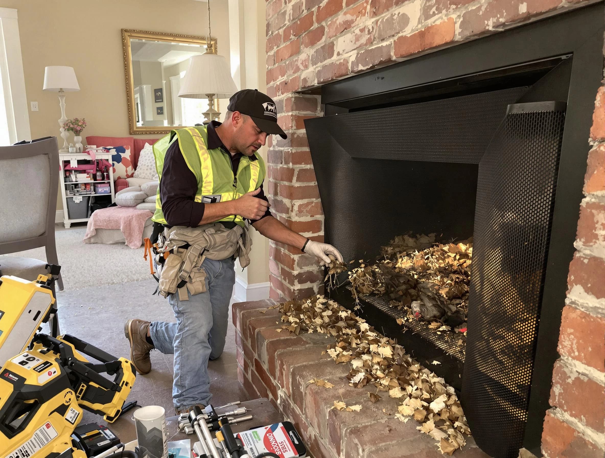Safe screening installation by Clay Chimney Sweep in Clay, AL
