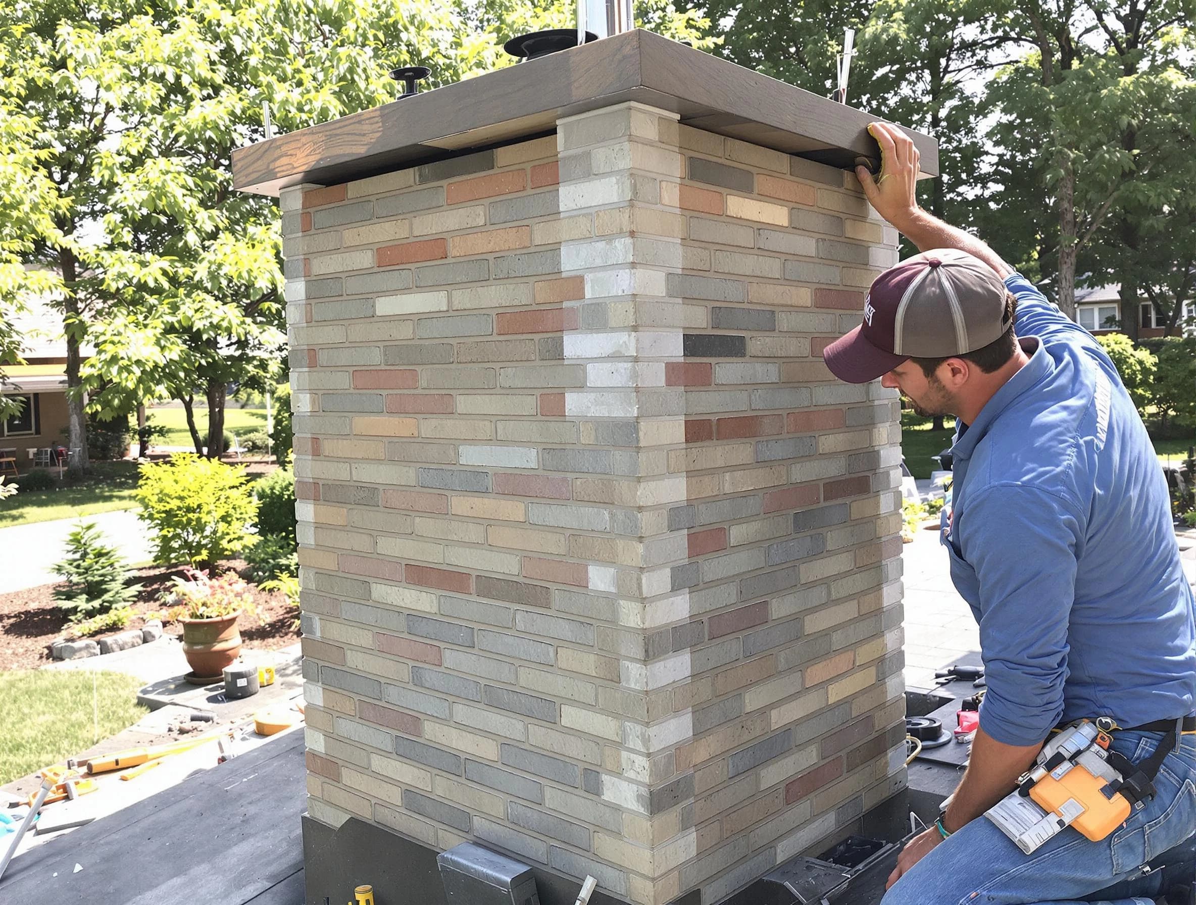 Clay Chimney Sweep completing a modern chimney remodel in Clay, AL