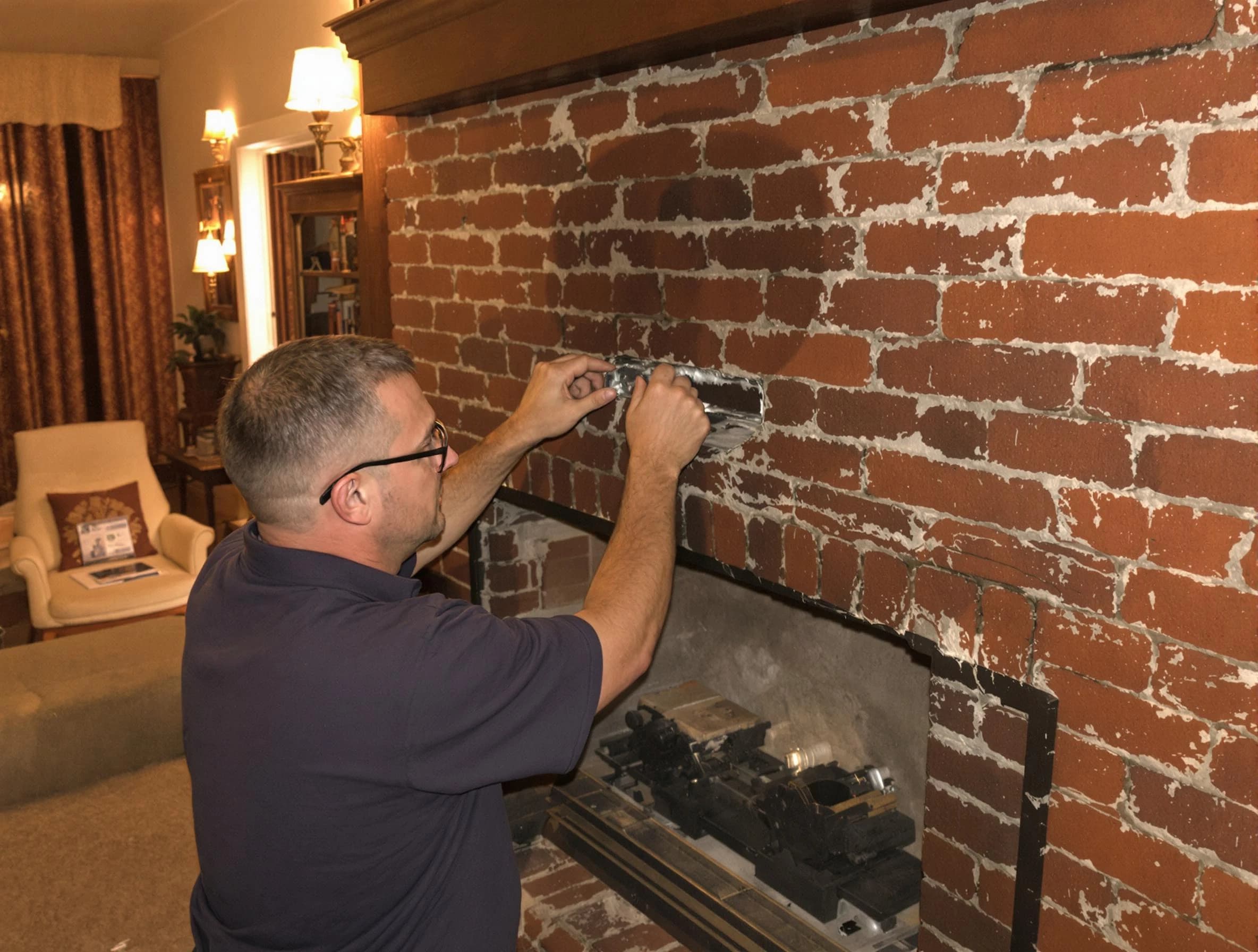 Clay Chimney Sweep expert fixing a fireplace in Clay, AL