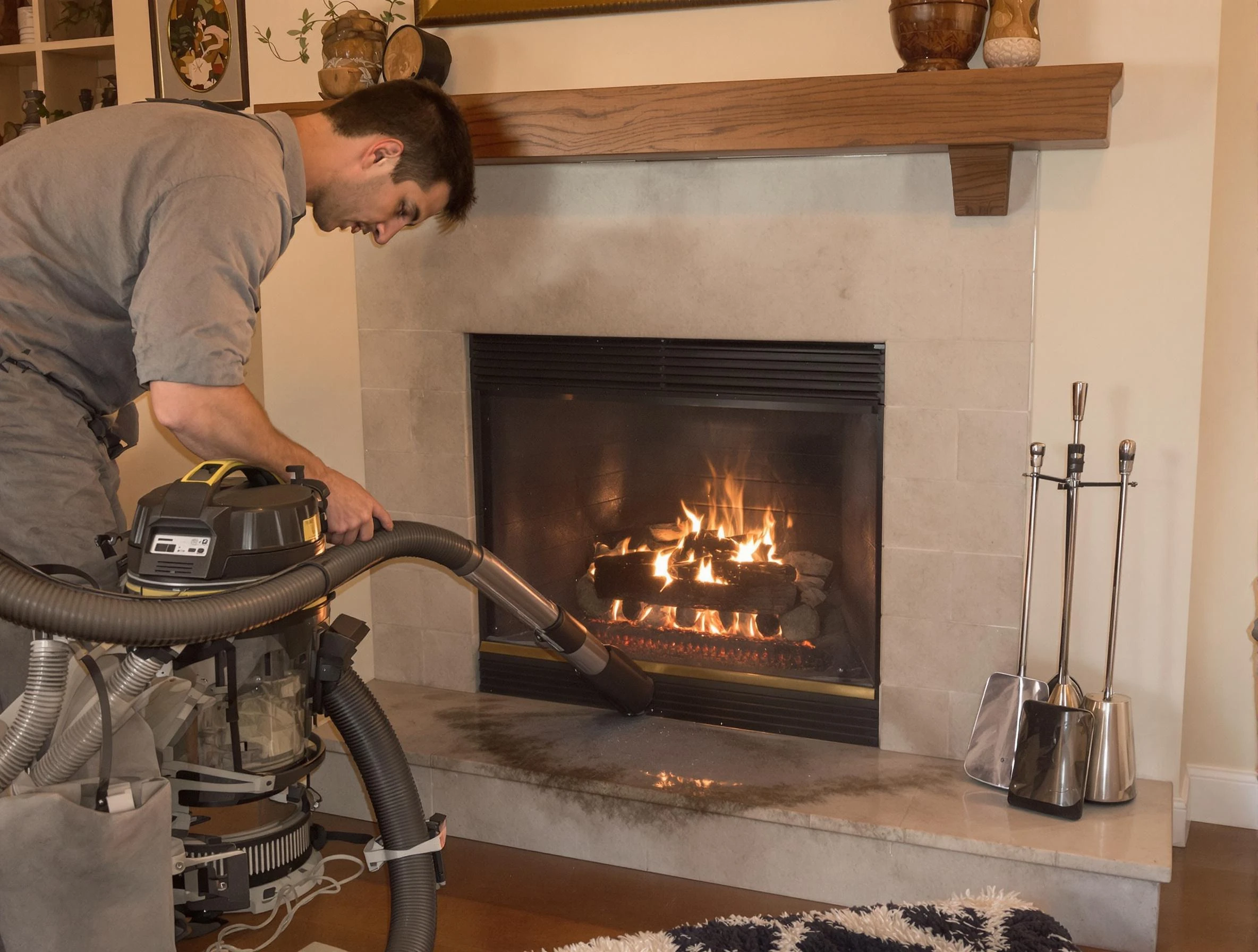 Routine fireplace upkeep by Clay Chimney Sweep in Clay, AL