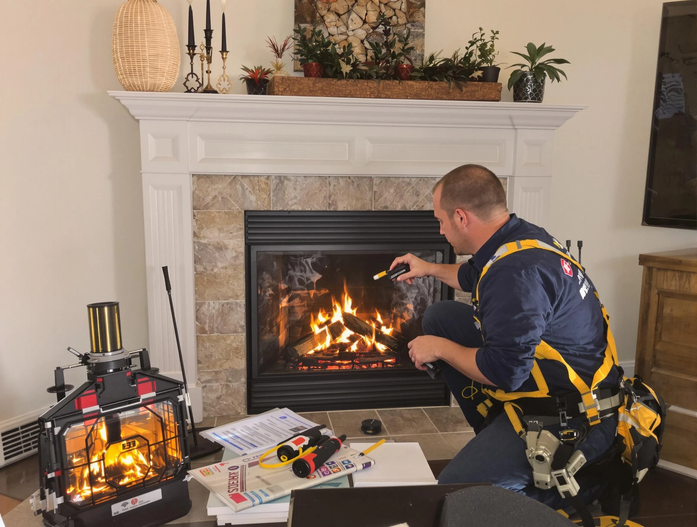 Safety-focused fireplace inspection by Clay Chimney Sweep in Clay, AL